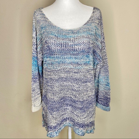 Rubbish Sweaters - Rubbish Blue Ombré Pullover Sweater - Large